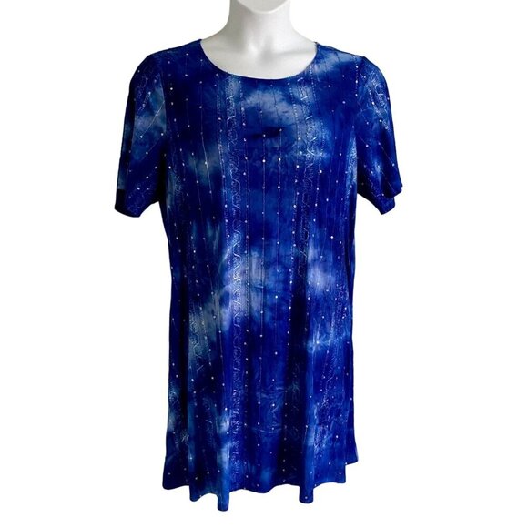 Cocomo Woman Blue Pull Over Short Sleeve Dress Size 1X - Picture 2 of 9